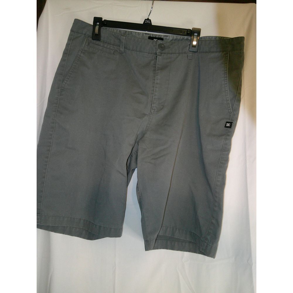 DC Men's Classic Chino Shorts Casual Flat Front Gray XL